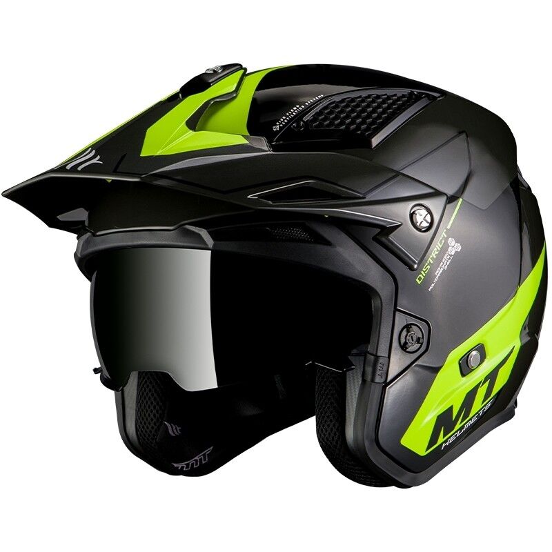MT Helmets Casco moto trial mt helmets district summit h3 giallo fluo lucido
