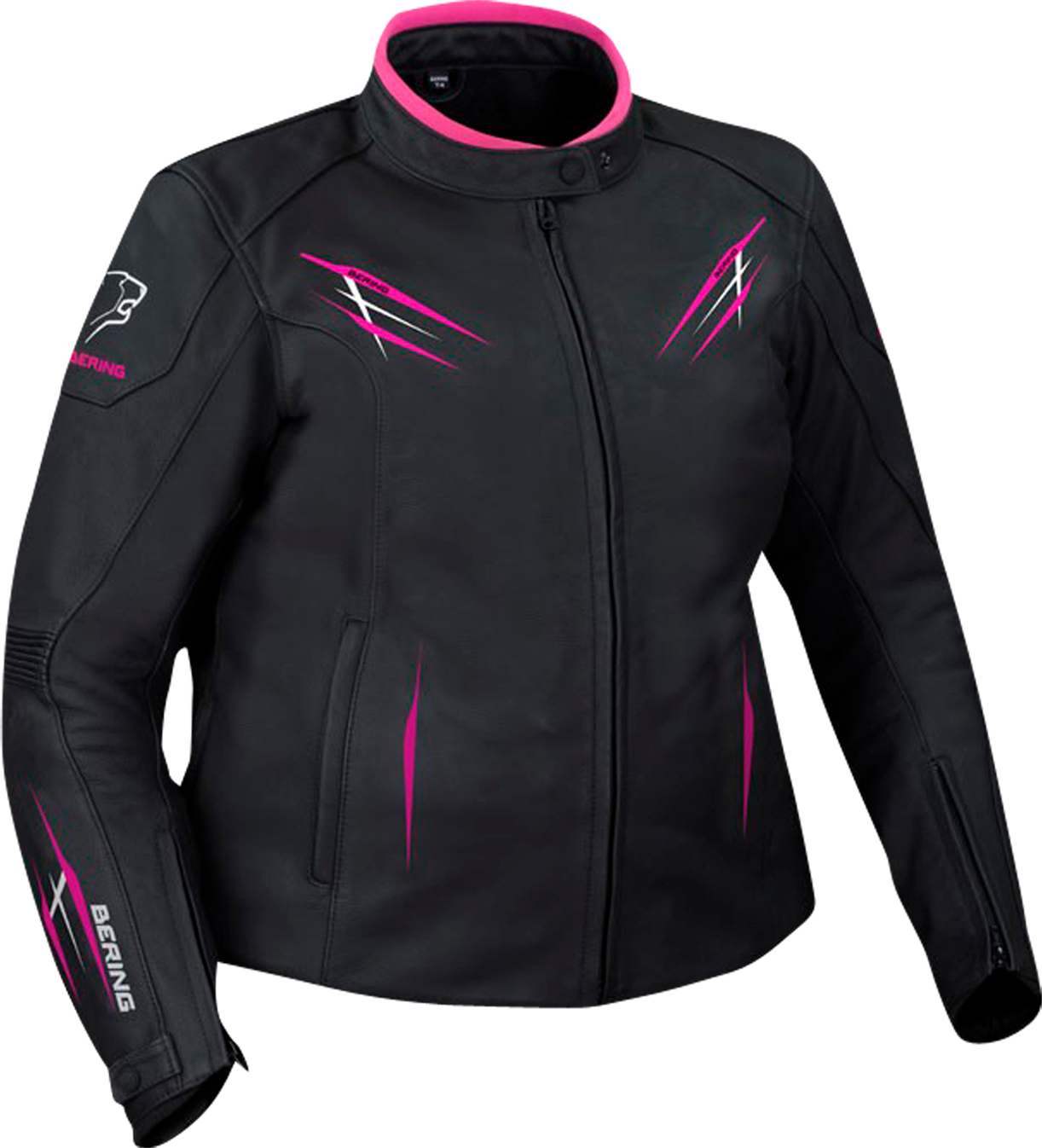 Bering Giacca Moto Donna  Brutalia Queen Size Nero-Bianco-Fucsia