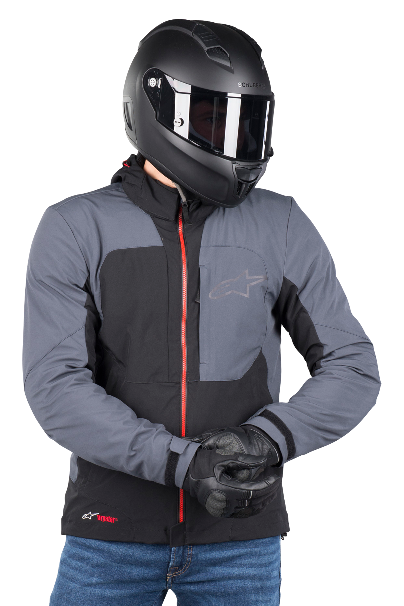 Alpinestars Giacca Moto  Stratos V2 Techshell Drystar Nero-Rossa