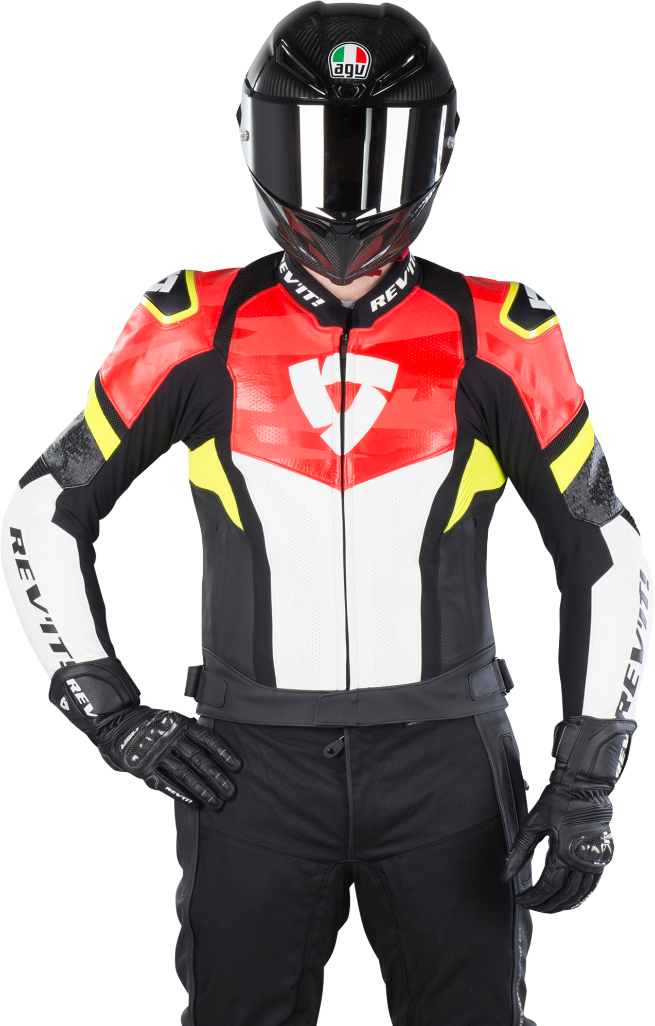 REV'IT! Giacca Moto  Hyperspeed Air Nero-Rosso Fluo