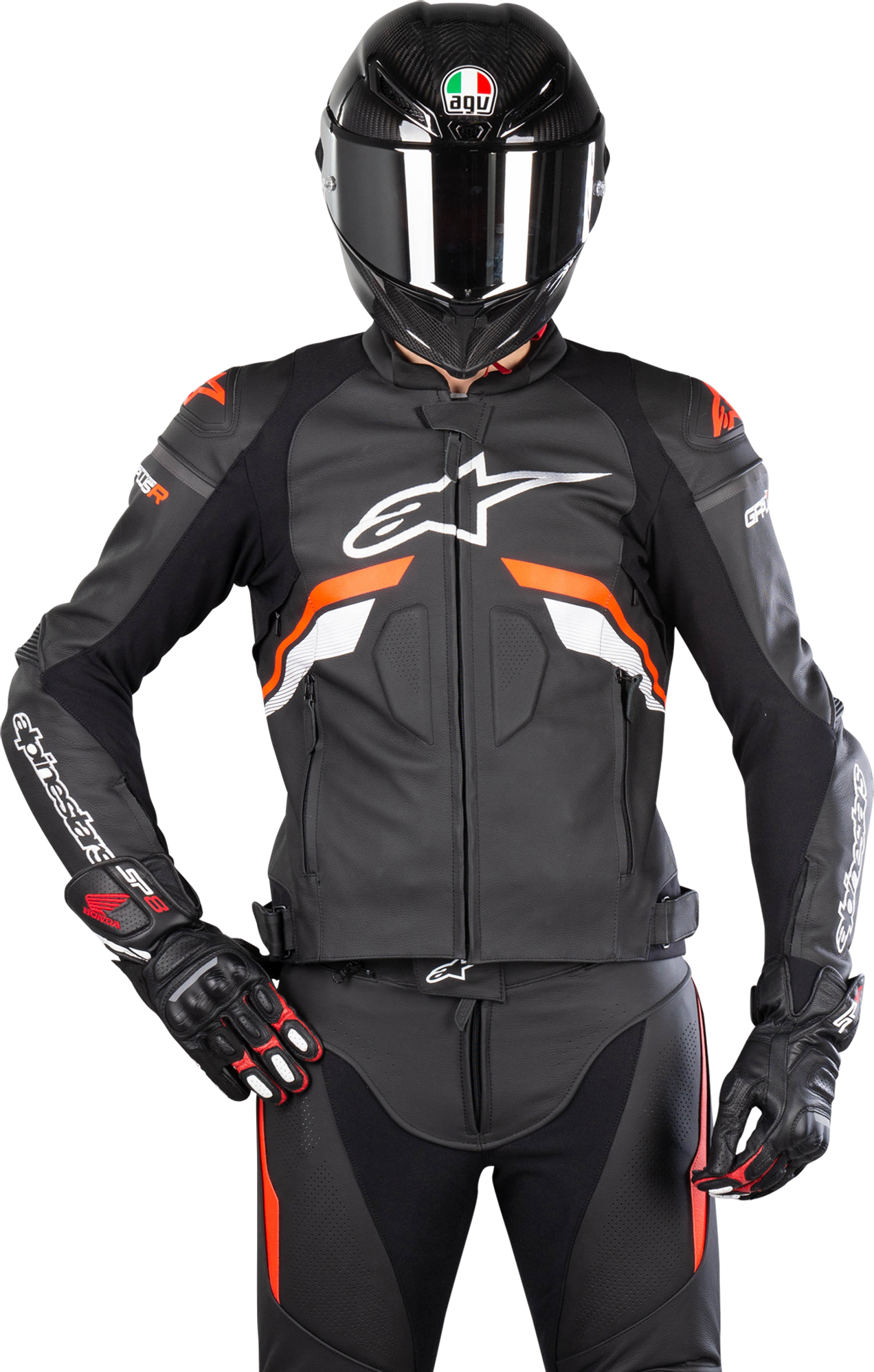 Alpinestars Giacca Moto  GP Plus R V3 Nero-Bianco-Rosso Fluo