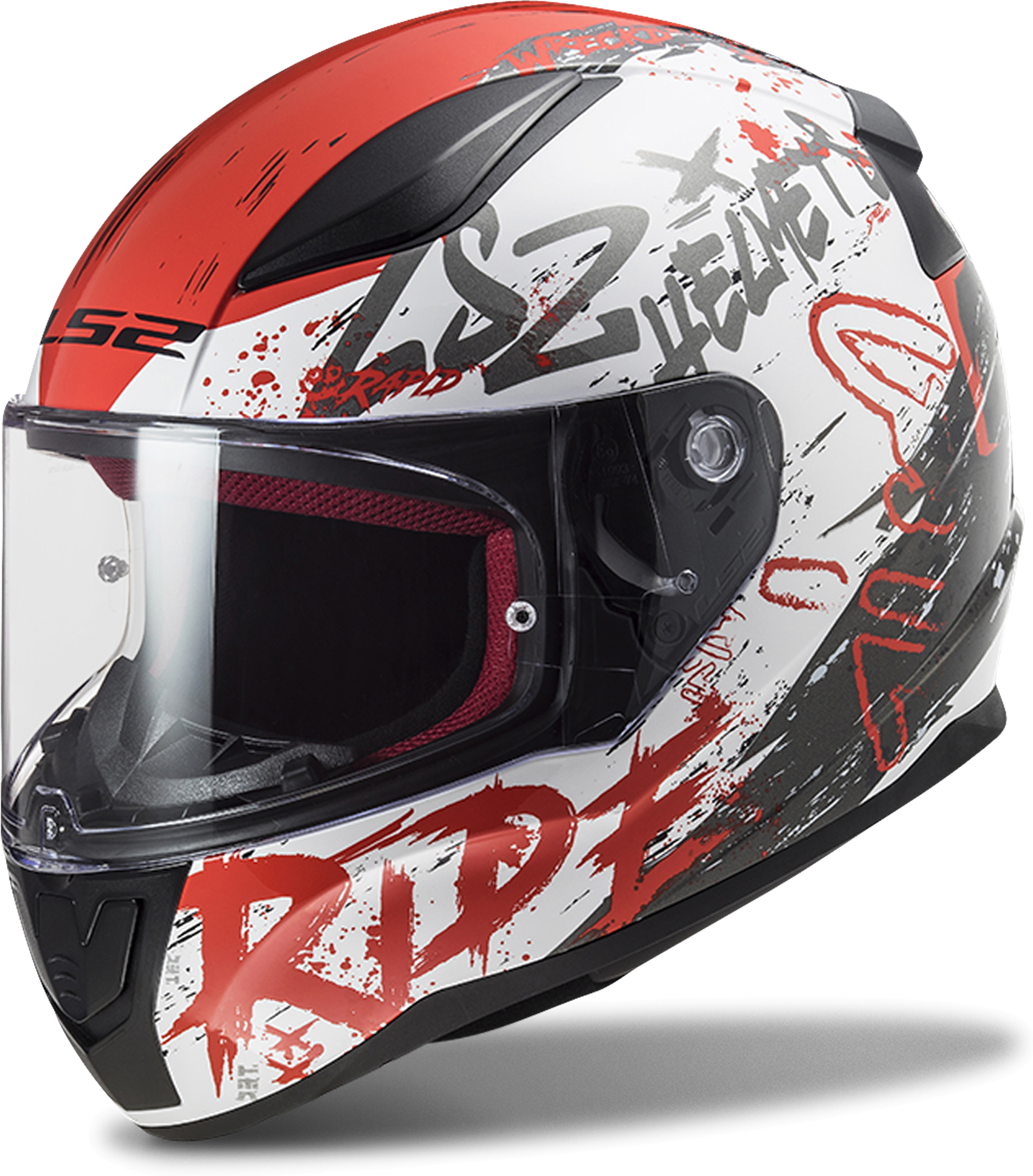 LS2 Casco Integrale  FF353 Rapid Bianco-Rosso