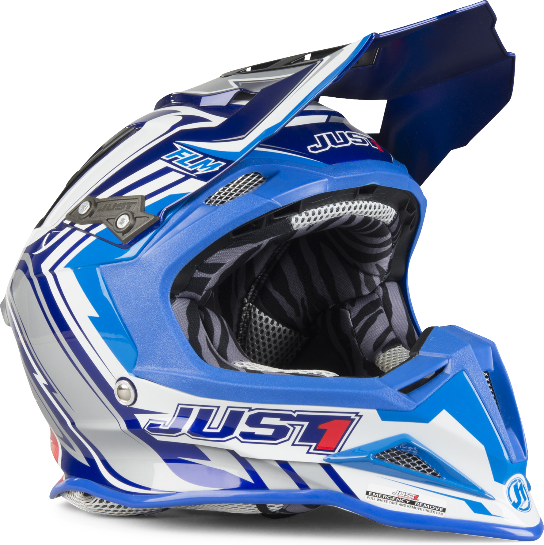 Just1 Casco Cross  J12 Flame Blu