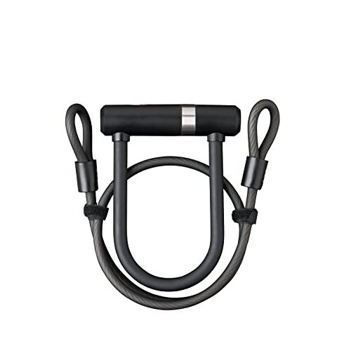 AXA Unisex-Adult Newton Mini Pro + Cable 100/10 Bügelschloss, Black, ALA012