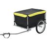 vidaXL Fietstrailer 65 kg zwart en geel