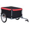 vidaXL Fietstrailer 65 kg zwart en rood