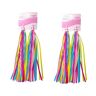 SUPVOX 2 Stuks Paar Meisjes Grepen Fiets Kwasten Regenboog Fiets Streamers Fiets Grips Lint Scooterstuur Streamers Greep Streamer Grip Polyester Streamer Slingers Kind Hendel Volwassen