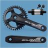 GHFQJUDN Crankstellen Crankstel 170mm Mountainbike Vierkant Crankstel 104BCD 34T 36T Enkele Kettingblad Crankstel Aluminium Crank Arm Set Met BB