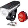 Sigma SPORT Led-fietsverlichtingsset AURA 60 en NUGGET II   StVZO-goedgekeurd, op batterijen werkend voorlicht en achterlicht