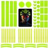 DONQL Set van 64 reflectorstickers, reflectorstickers, reflector, fiets, reflecterende tape, reflecterende folie, zelfklevend, voor fietsen en helmen (groen)