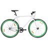 vidaXL Fiets met vaste versnelling 700 c 55 cm wit en groen