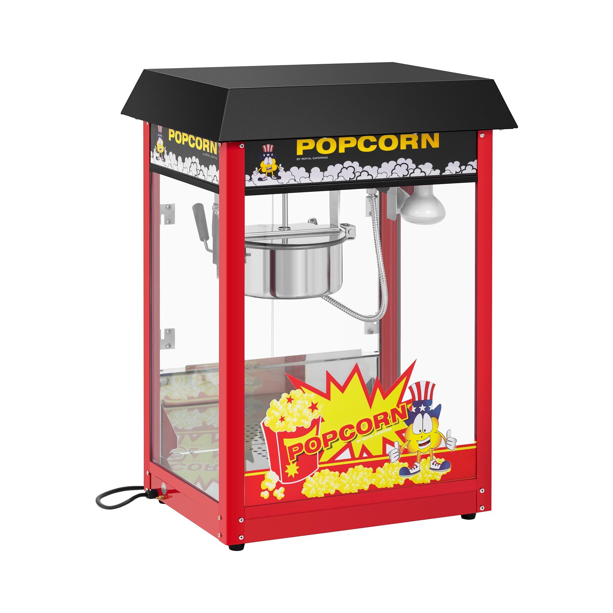 Royal Catering Popcornmachine - 120 s werkcyclus - zwart dak 10011231