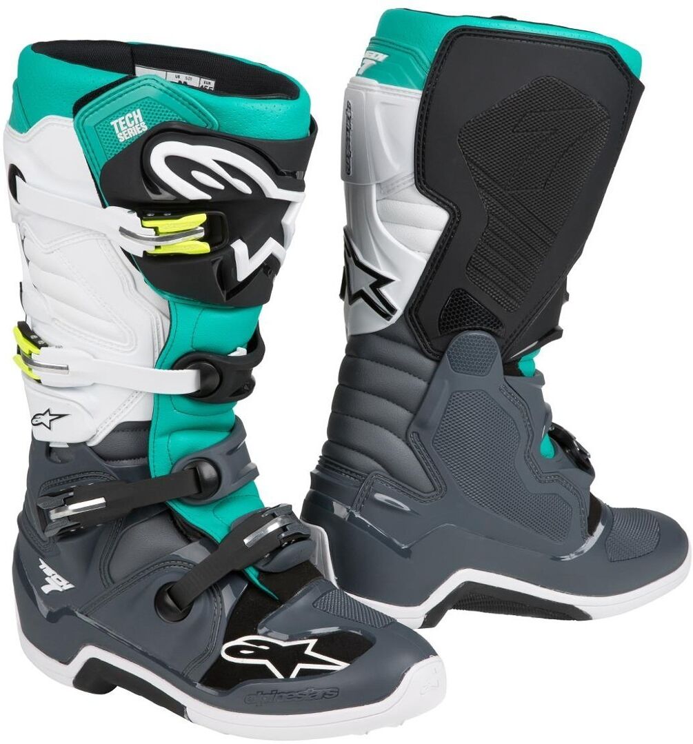 Alpinestars Tech 7 Motocross Boots Motocross Støvler 40 41 Grå Hvit