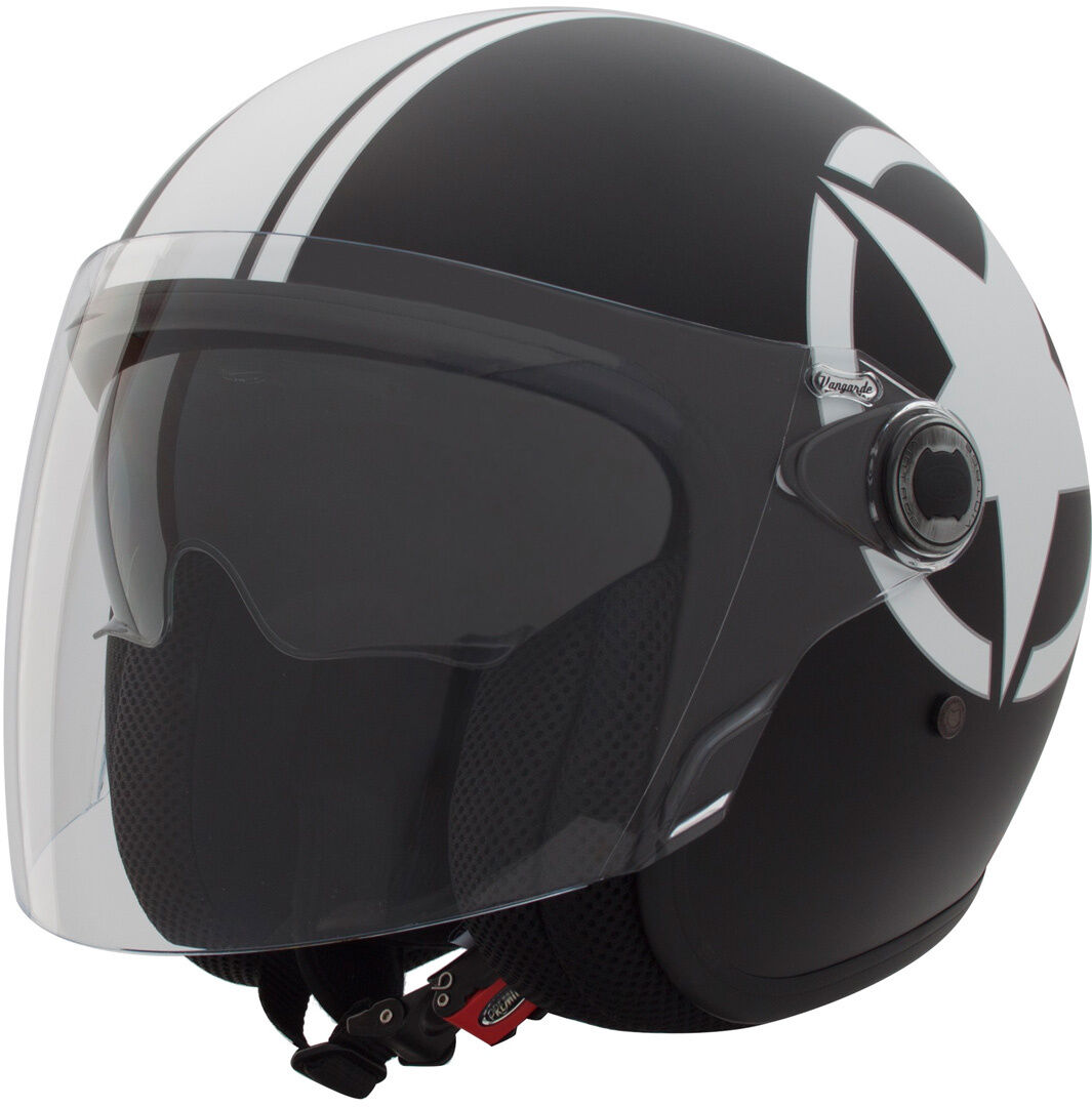 Premier Vangrade Star 9BM Jet Helmet Jet Hjelm XL Svart Hvit