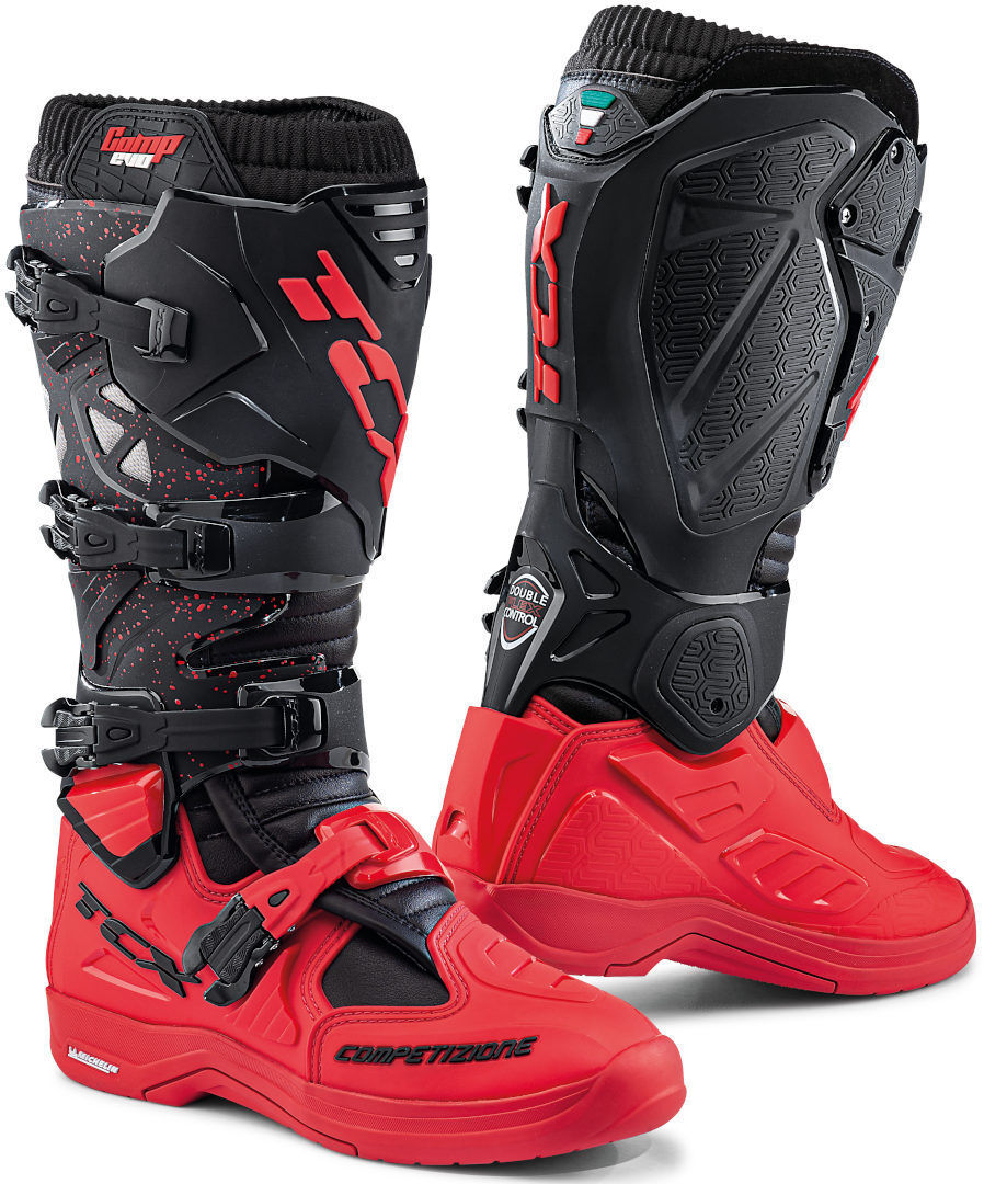 TCX Comp Evo 2 Michelin Motocross Boots Motocross Støvler 45 Svart Rød