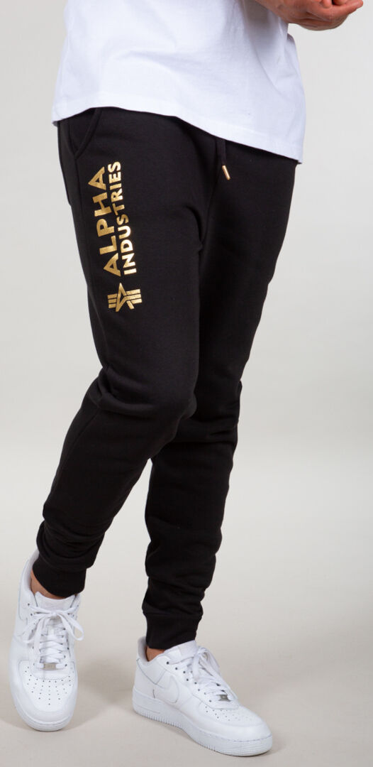 Alpha Industries Basic Foil Print Sweatpants XS Svart Gull