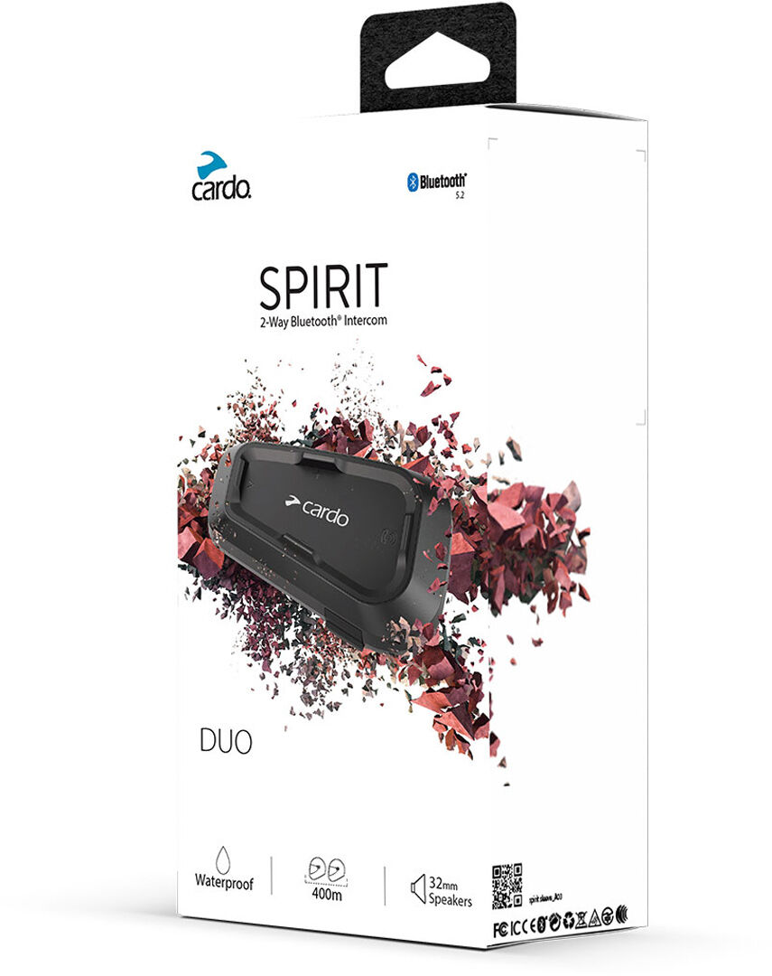 Cardo Spirit Duo Dobbel pakke for kommunikasjonssystem en størrelse Svart