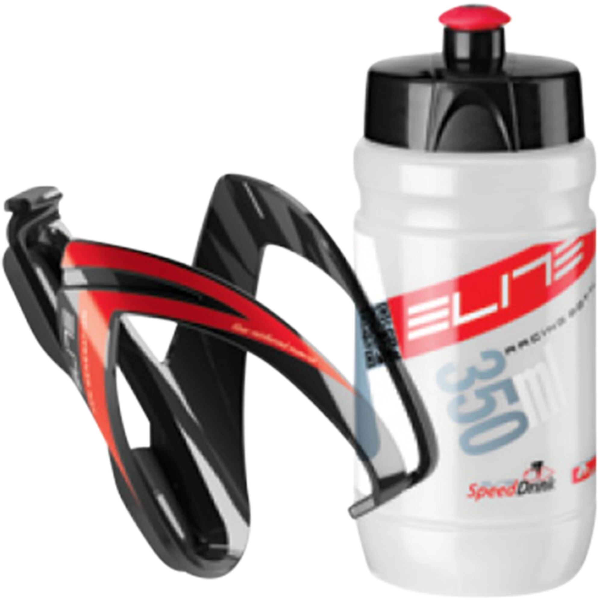 Elite jr bottle + cage red combo, sykkeltilbehør STD BLACK