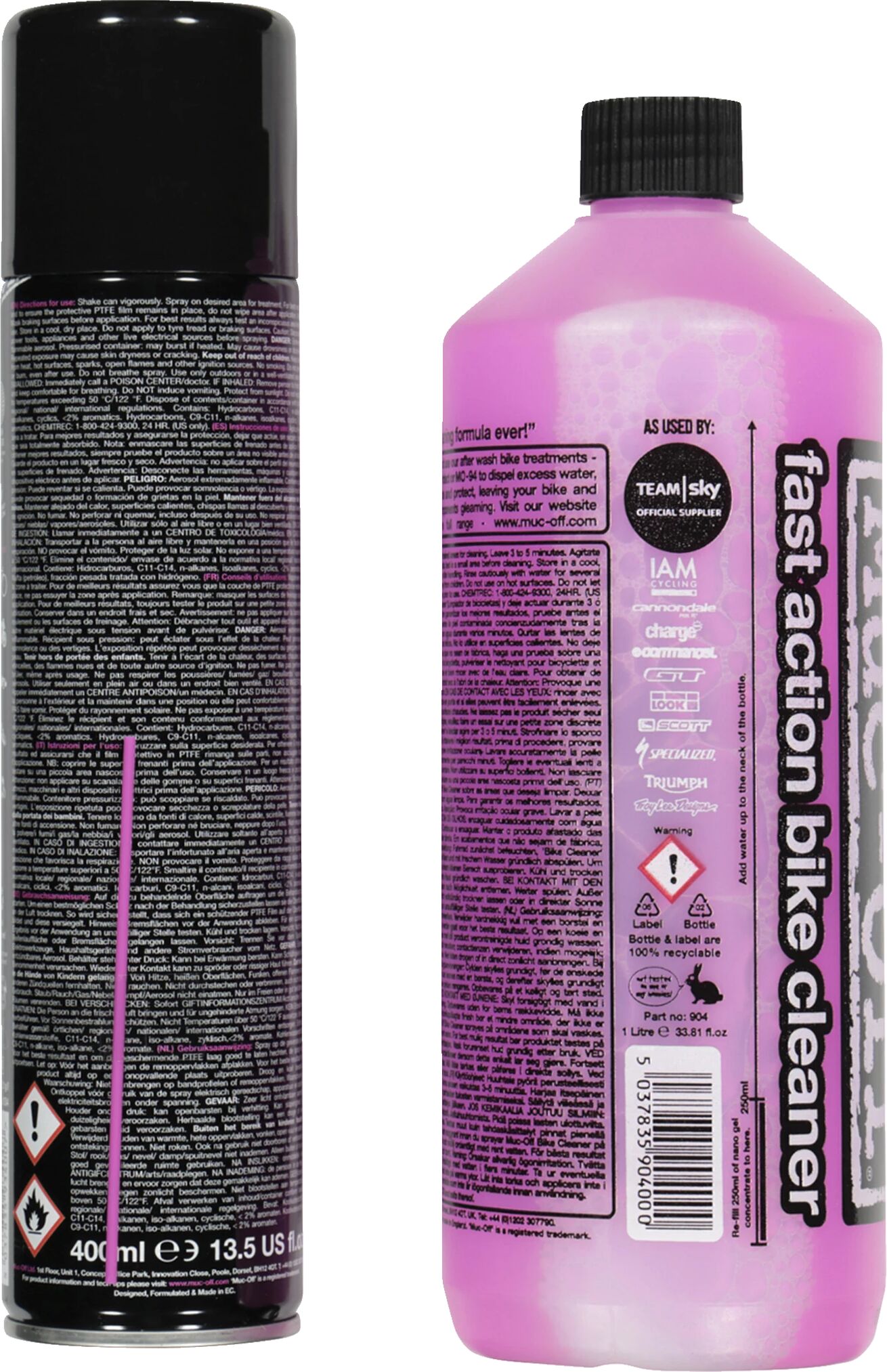 Muc-Off Wash, protect & lube kit, vedlikeholdspakke med tre produkter STD STD