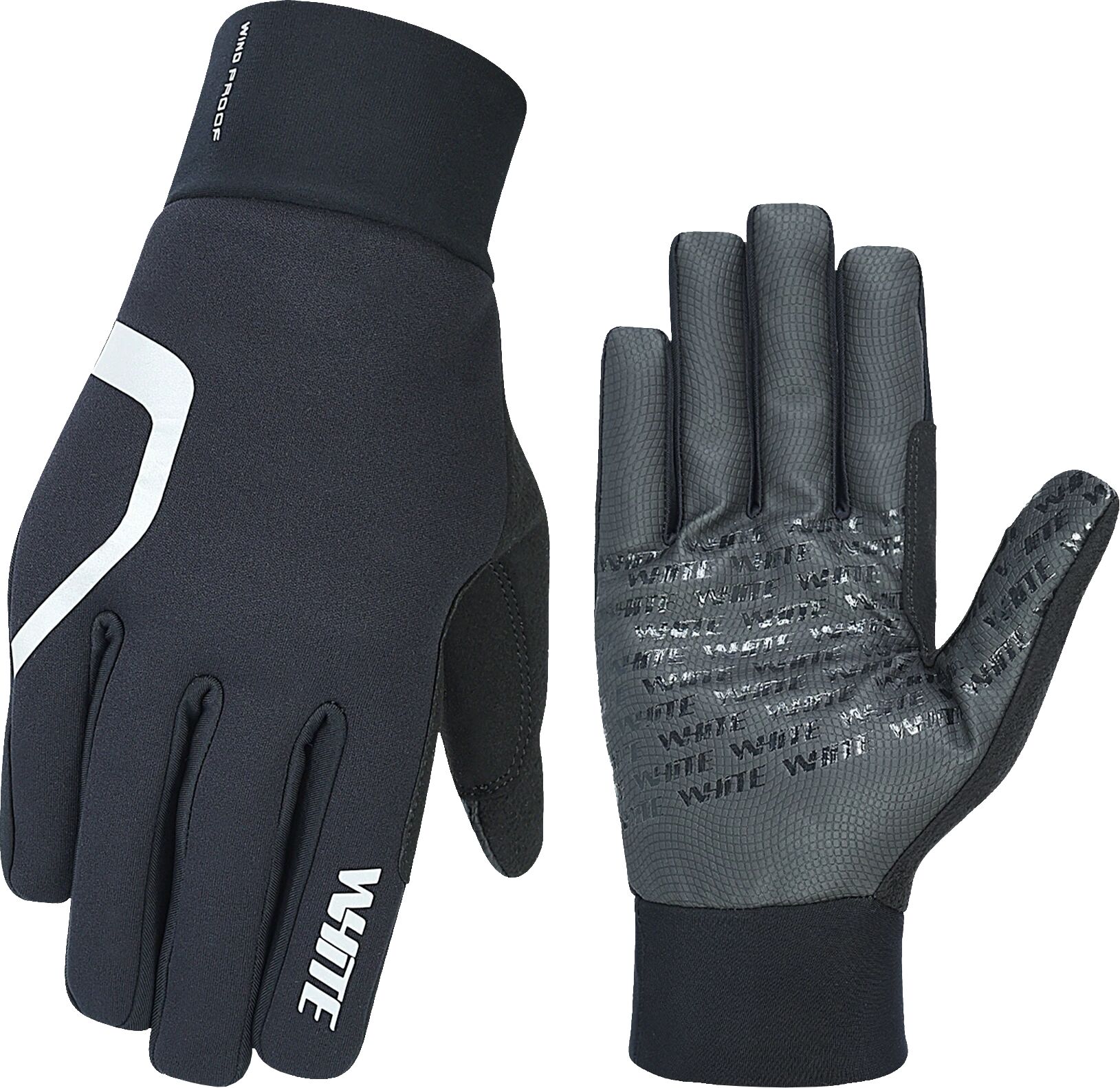 White Ultimate Universal windproof glove, vinterhanske unisex L BLACK