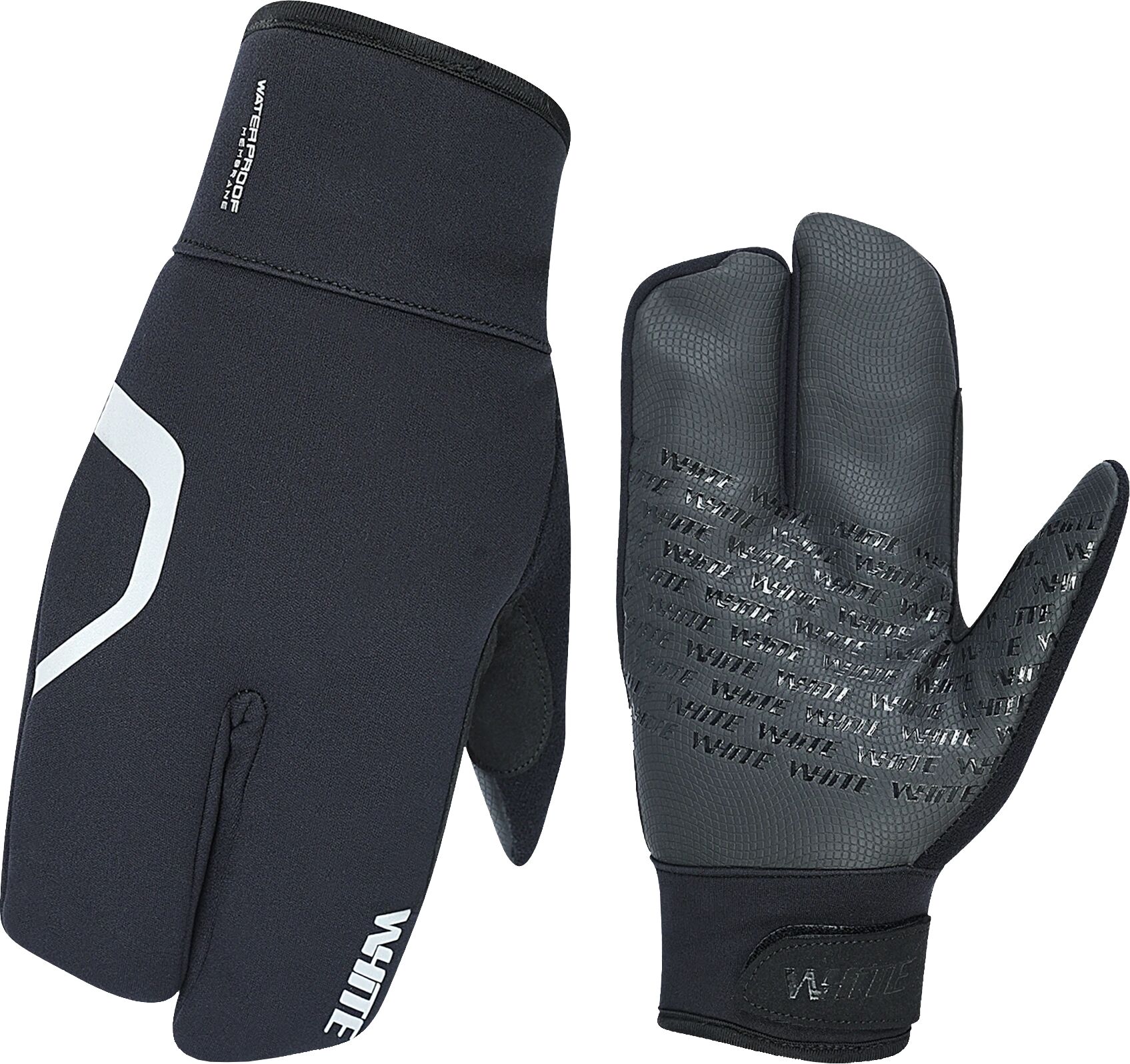 White Ultimate Lobster insulated/waterproof glove, sykkelhansker unisex XL BLACK