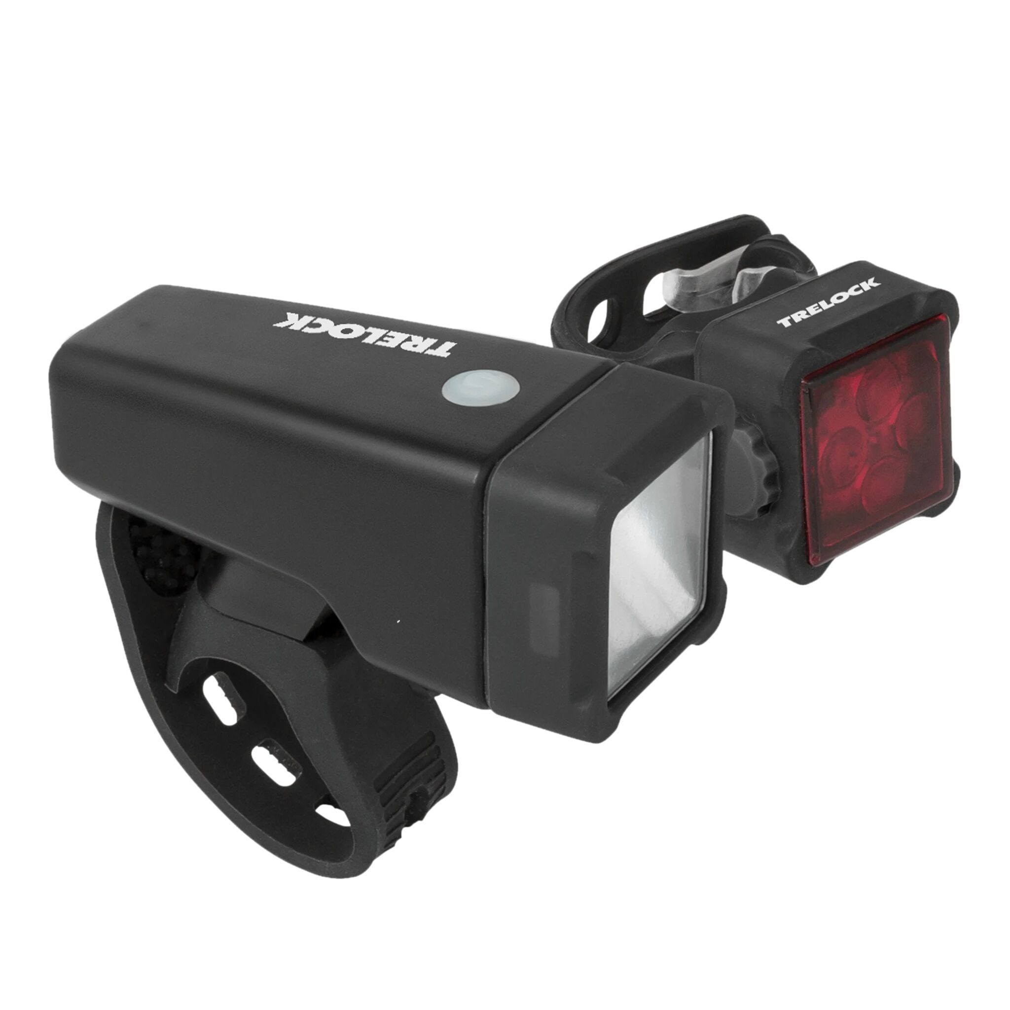 Trelock LS 270 Torch-LS 260 Rear Squareline Set, USB-ladbart lyktesett STD BLACK