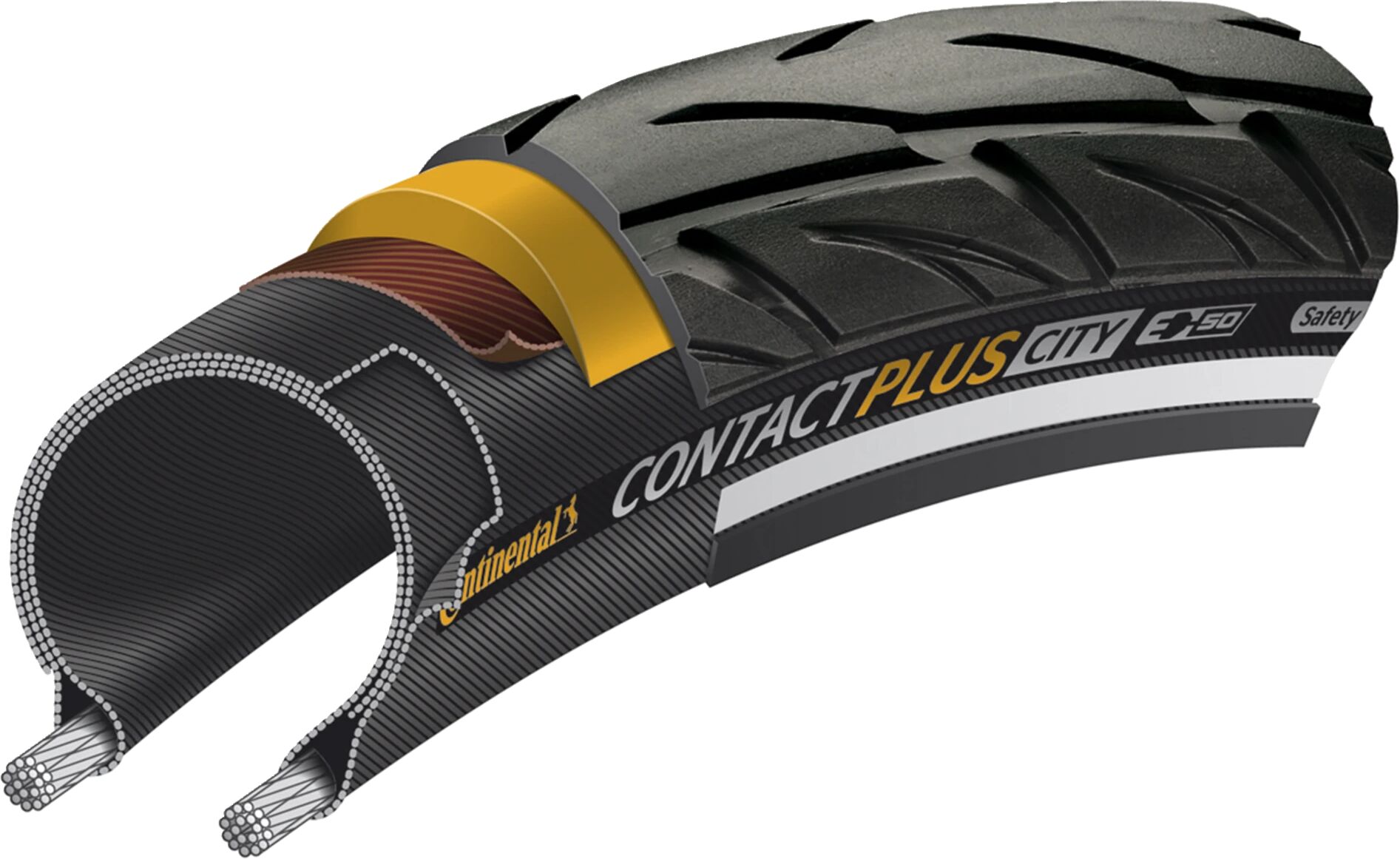 Continental Tire Contact Plus City SafetyPlusBreaker 700x42, sykkeldekk 42-622 BLACK