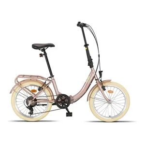 Pacto Bicicleta Dobrável Eight Rosa 6 Marchas Shimano Freios de Aro