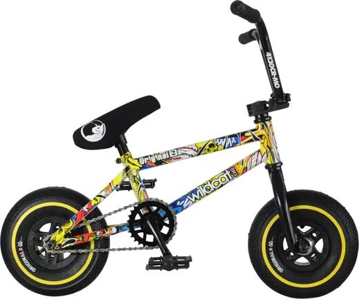 Wildcat Mini BMX Bike Wildcat Crazy Boy Original 2A (Amarelo/Azul/Branco - Sem travões)