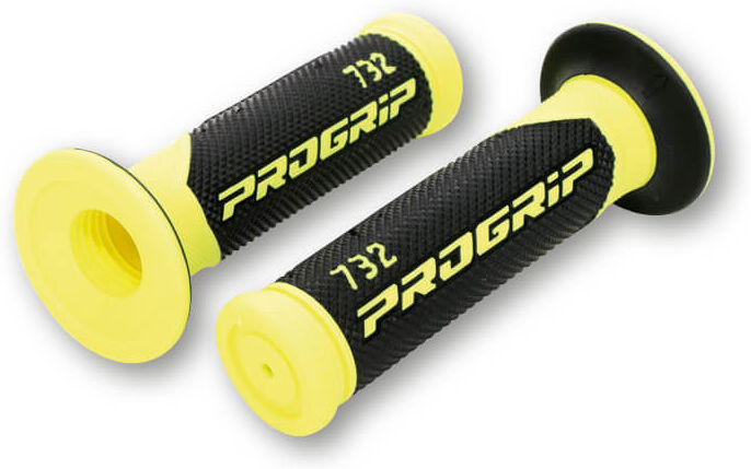 PROGRIP Handlebar pega 732, amarelo neon/preto, 7/8 polegadas, fechado