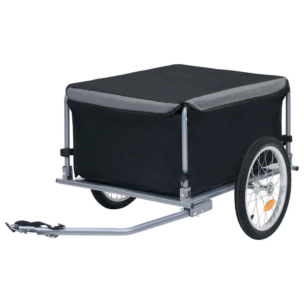 vidaXL Nákladný vozík za bicykel čierno-sivý 65 kg