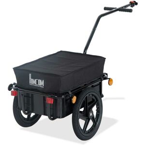 HOMCOM Cargo Trailer Bike Trolley Cart with Handle Removable Rain Cover 70L