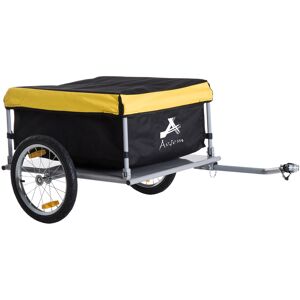 HOMCOM Steel Frame Bike Cargo Trailer Storage Cart and Luggage Trailer with Hitch Yellow