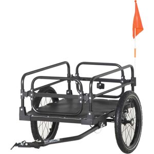 HOMCOM Bicycle Buddy: Steel Trailer with Suspension, 2-Wheel Outdoor Carrier for Effortless Adventures, Onyx Black