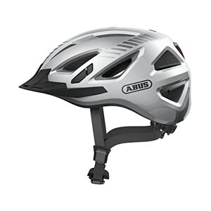 ABUS Urban-I 3.0 City Helmet - Modern Bicycle Helmet with Tail Light for City Traffic - for Women and Men - Silver, Size M