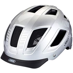 ABUS Hyban 2.0 City Helmet - Durable Bicycle Helmet for Daily Use with ABS Hard Shell - for Women and Men - Silver, Size L