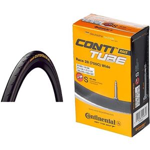 ContinentalContinental Unisex Adult Gator Skin Folding Tyre - Black, Size 700 x 32 & R28 Training Presta Inner Tube - Black, 700C x 25-32 C/Valve-42mmContinental