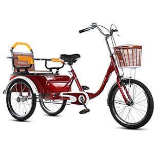 Generic Tricycle Adult Bicycle Outdoor Sports 20inch Tricycle for Adult With Rear Seat & Shopping Basket Three Wheel Cruiser Bike for Seniors Women Men Load 250KG