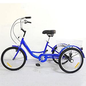 HMFMWYFI 20Inch Adult Tricycle High Carbon Steel Frame Adult Bicycle with Shopping Basket Cruise Trike for Recreation Shopping Picnics Exercise Men's Women's Pedal Cycling (Blue)