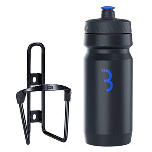 BBB Cycling FuelTank And CompTank Bike Water Bottle Holder With BPA-free Bike Water Bottle I Bike Bottle Cage And Bottle Set I Universal Fit 550ml I BBC-03C,Black / Black Blue,550 ml