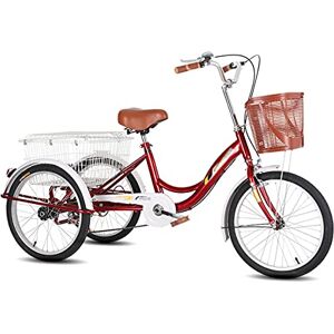 HMFMWYFI Tricycle for Adults, 20in Adult Tricycle Single Speed Bicycle With Large Basket For Seniors Women Men