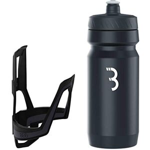 BBB Cycling DualCage And CompTank Bike Bottle Cage And Bottle Set Easy Acces Bike Bottle Holder BPA-free Water Bottle Universal Fit 550ml BBC-39C, Dark Grey/Black/Black White