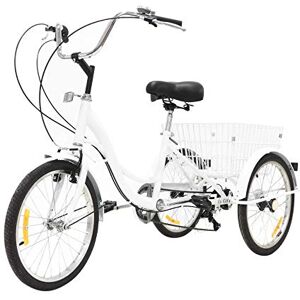 Generic Tricycle Adult Adult Road Bikes Mountain BikesAdult Tricycle with Steel Frame Folding Tricycle with Large Bike Basket Folding Trike Adult Trike Bike for Women Men Errands Exercise Mobility Fun