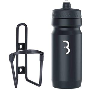 BBB Cycling FuelTank And CompTank Bike Bottle Holder With BPA-free Bike Water Bottle I Bike Bottle Cage And Bottle Set I Universal Fit 550ml I BBC-03C, Matt Black / Black White