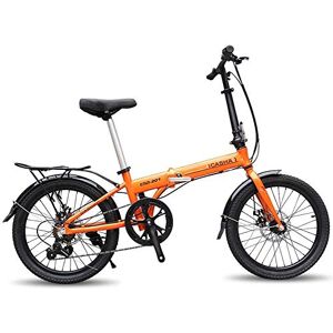 OLLWBYDM 20 Inch Folding Bicycle Shifting - Men And Women Shock Absorber Bicycle - Aluminum Alloy Mini Boys And Girls Speed Bicycle Folding Bike Mountain Bike,Black