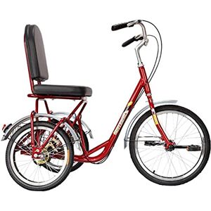 HMFMWYFI Tricycle for Adults, Adjustable Backrest Seat Adult Tricycle Red Trike Bike Bicycle For Recreation Shopping Men's Women's Bike