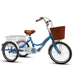 Generic Tricycle Adult Bicycle Outdoor Sports Tricycle for Adult High Carbon Steel Frame With Large Basket Three Wheel Cruiser Bike for Recreation Shopping Picnics Exercise