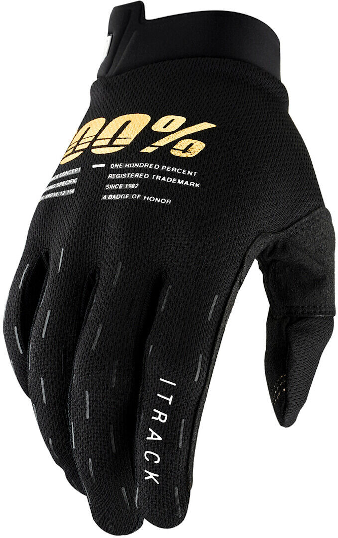 Photos - Cycling Gloves 100 Itrack Bicycle Gloves Unisex Black Size: M huglo20521m