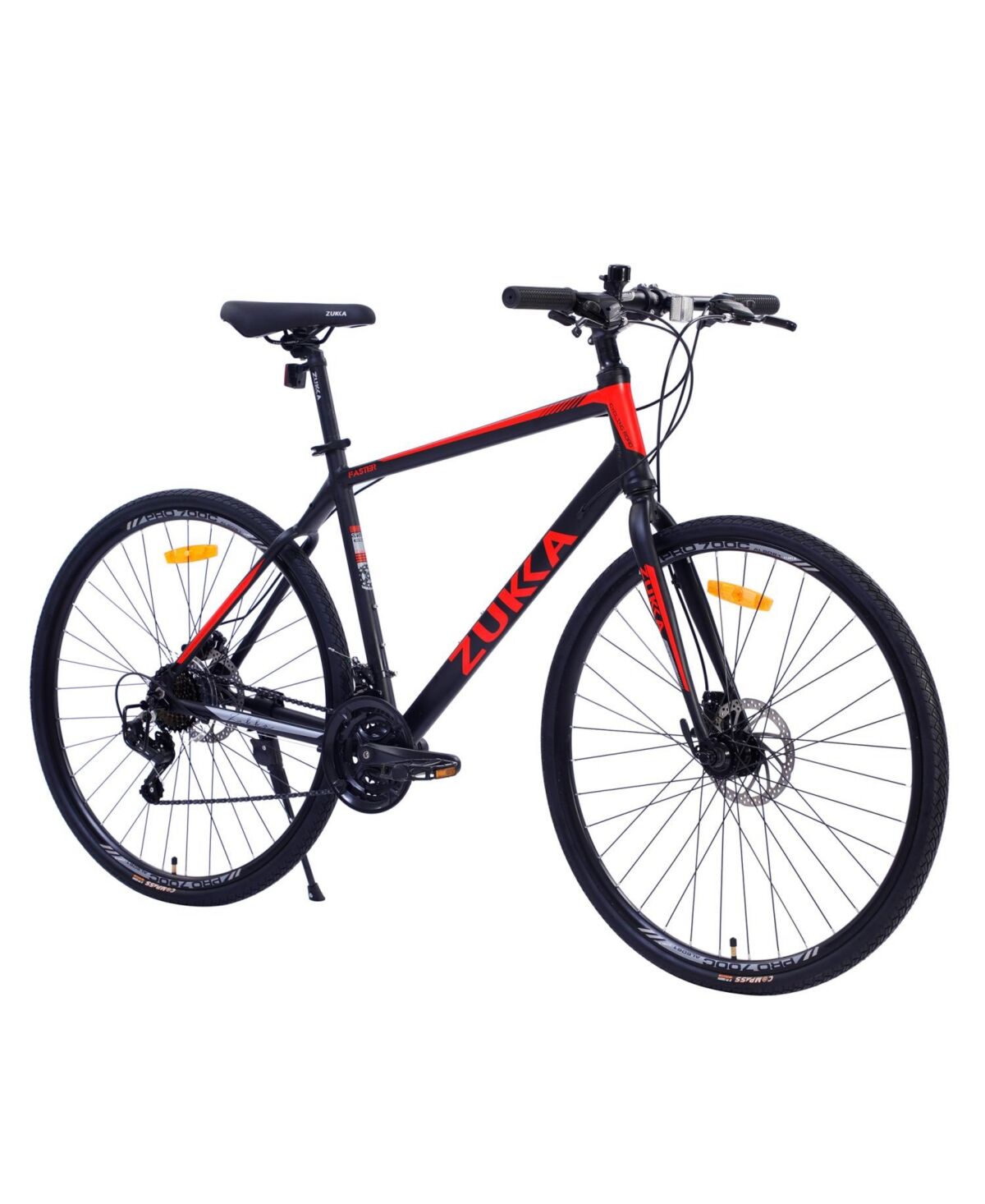 Simplie Fun 21 Speed Hybrid bike Disc Brake 700C Road Bike For men women's City Bicycle - Black