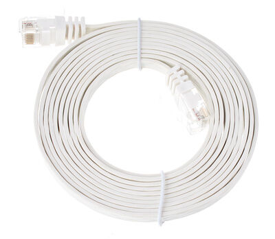 Lindy Cat6 Flach-Cable 2m White White